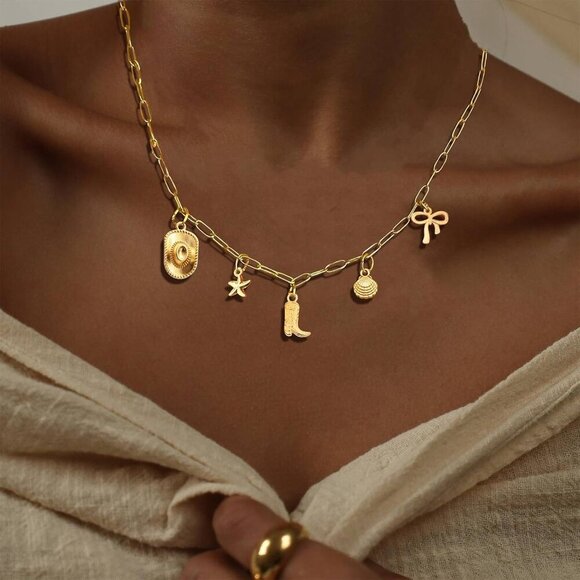JAVARNV Gold Necklace Cowgirl Charm Western & Boho Jewelry for Country Outfits - Picture 3 of 6